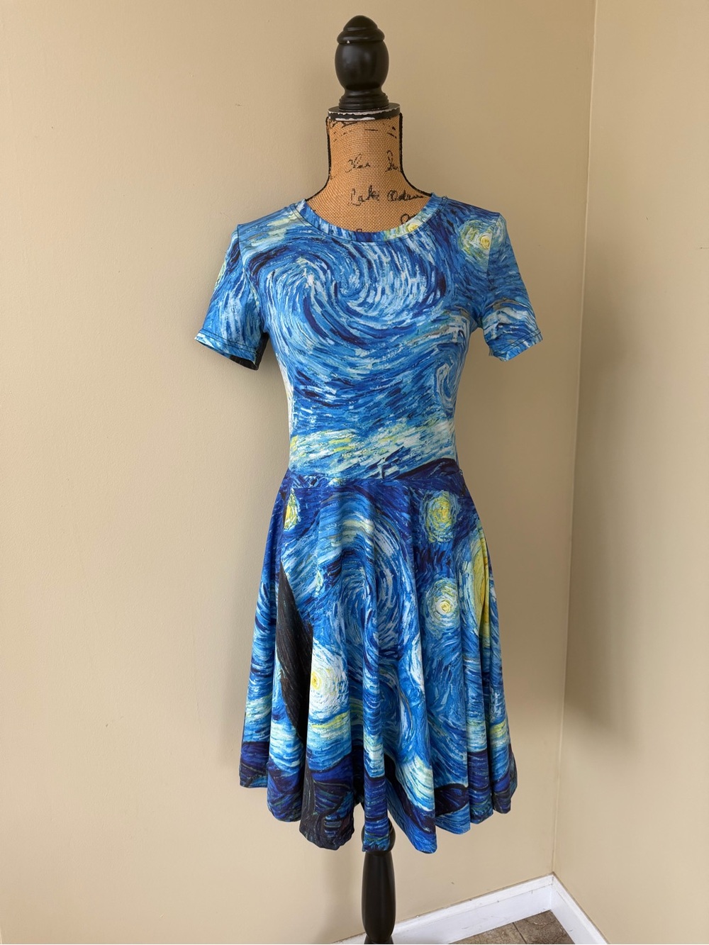 NWOT Starry Night Blue Fit-and-Flare Dress